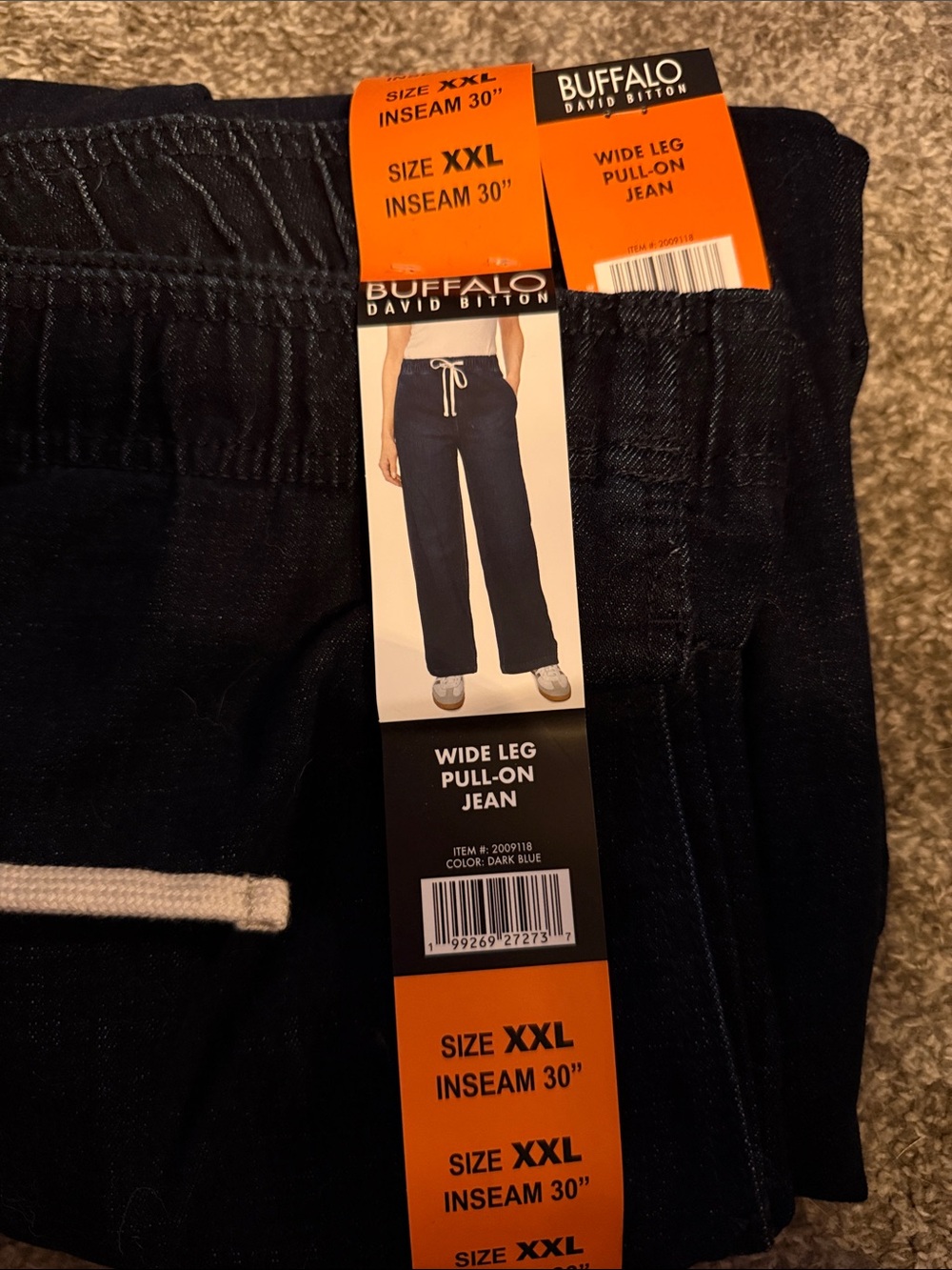 Buffalo David Bitton women Wide-Leg Pull-On Jeans - Dark Blue new